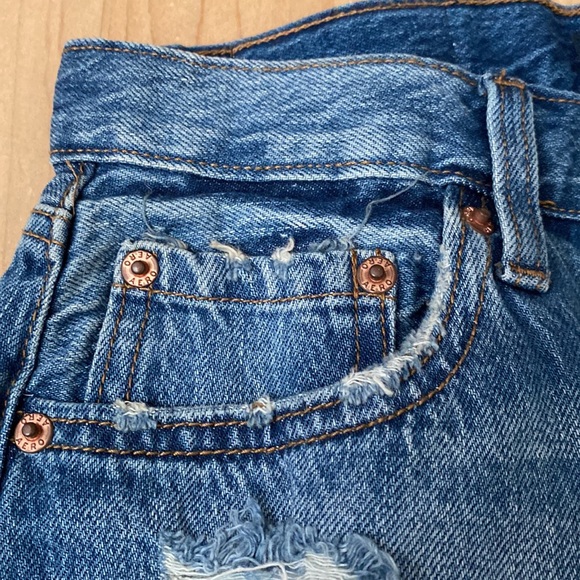 Jean shorts, size 2, blue Jean shorts ripped. - Picture 7 of 7